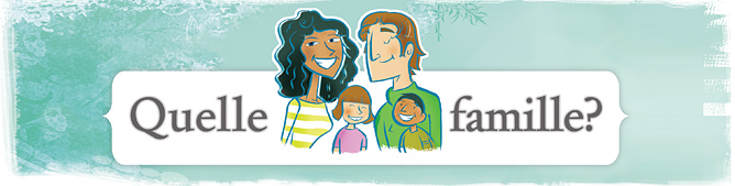 Logo du bulletin Quelle famille?, représentant une famille heureuse.