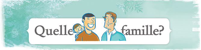 Logo du bulletin Quelle famille?, les couples de même sexe et leur réalité familiale