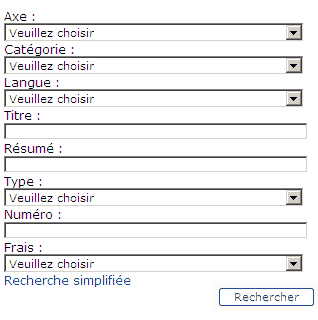 Champs de recherche avancée Champs de recherche avancée